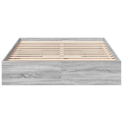vidaXL Bed Frame with Drawers Grey Sonoma 140x190 cm Engineered Wood
