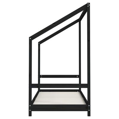 vidaXL Kids Bed Frame Black 80x200 cm Solid Wood Pine