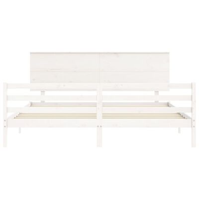 vidaXL Bed Frame without Mattress White 200x200 cm Solid Wood