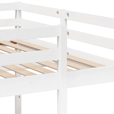 vidaXL Triple Bunk Bed Frame White 140x200/70x140 cm Solid Wood Pine