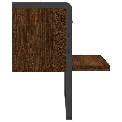 vidaXL Wall Shelf with Bar Brown Oak 30x25x30 cm