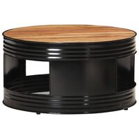 vidaXL Coffee Table Black 68x68x36 cm Solid Acacia Wood