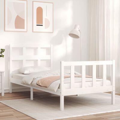 vidaXL Bed Frame without Mattress White 100x200 cm Solid Wood Pine