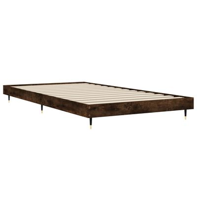 vidaXL Bed Frame without Mattress Smoked Oak 100x200 cm Engineered Wood