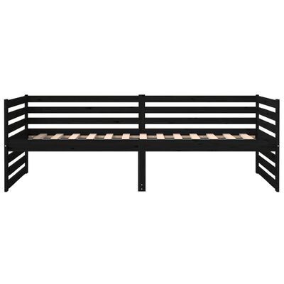 vidaXL Day Bed without Mattress Black 80x200 cm Solid Wood Pine