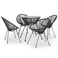 vidaXL 5 Piece Outdoor Dining Set PVC Rattan Black