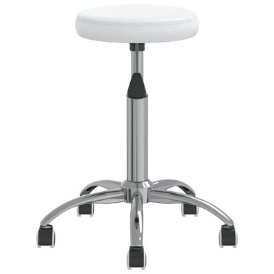 vidaXL Office Swivel Chair White Faux Leather