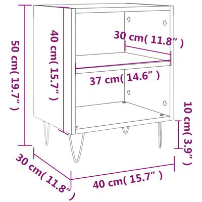 vidaXL Bedside Cabinets 2 pcs Concrete Grey 40x30x50 cm Engineered Wood