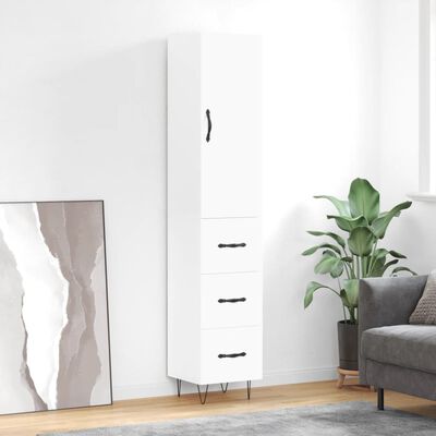 vidaXL Highboard White 34.5x34x180 cm Engineered Wood