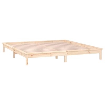 vidaXL LED Bed Frame without Mattress 120x190 cm Small Double Solid Wood