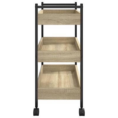 vidaXL Kitchen Trolley Sonoma Oak 50x30x70 cm Engineered Wood