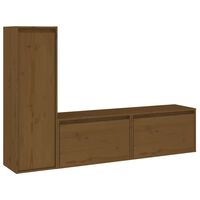 vidaXL TV Cabinets 3 pcs Honey Brown Solid Wood Pine