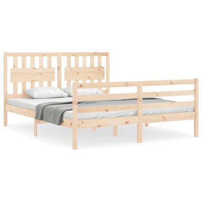 vidaXL Bed Frame without Mattress King Size Solid Wood