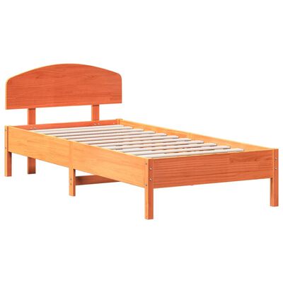 vidaXL Bed Frame without Mattress Wax Brown 100x200 cm Solid Wood Pine