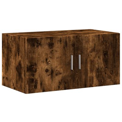 vidaXL Storage Cabinet Smoked Oak 80x42.5x225 cm Engineered Wood