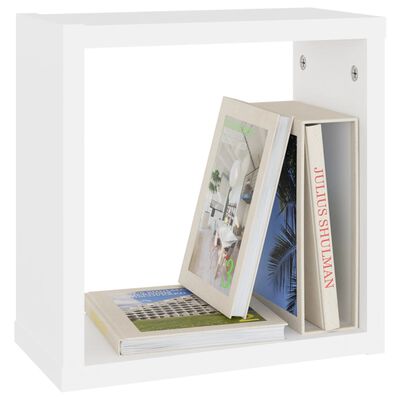 vidaXL Wall Cube Shelves 2 pcs White 30x15x30 cm