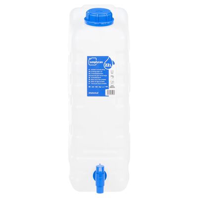 vidaXL Water Container with Tap Transparent 20 L Plastic