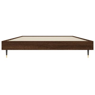 vidaXL Bed Frame without Mattress Brown Oak 100x200 cm Engineered Wood