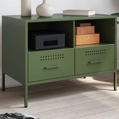 vidaXL TV Cabinet Olive Green 68x39x50.5 cm Steel