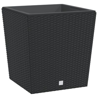 vidaXL Planter with Removable Inner Anthracite 37 / 64 L PP Rattan