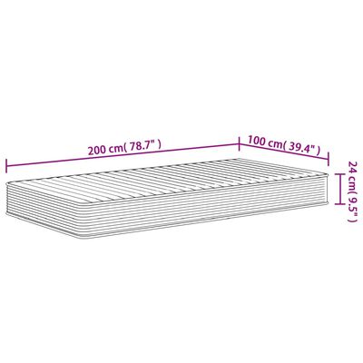 vidaXL Foam Mattress Medium Soft 100x200 cm