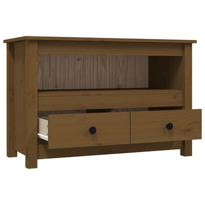 vidaXL TV Cabinet Honey Brown 79x35x52 cm Solid Wood Pine