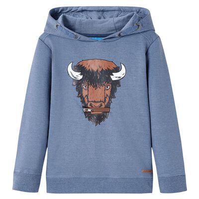 Kids' Hooded Sweatshirt Blue Melange 92