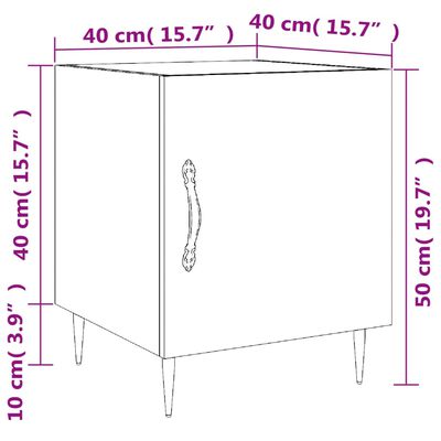 vidaXL Bedside Cabinet Black 40x40x50 cm Engineered Wood