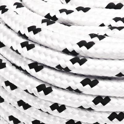 vidaXL Braided Boat Rope White 6 mmx25 m Polyester