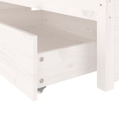 vidaXL Bed Frame without Mattress with Drawers White Double