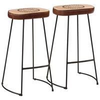 vidaXL Bar Stools 2 pcs Dark Brown 44x37.5x78 cm