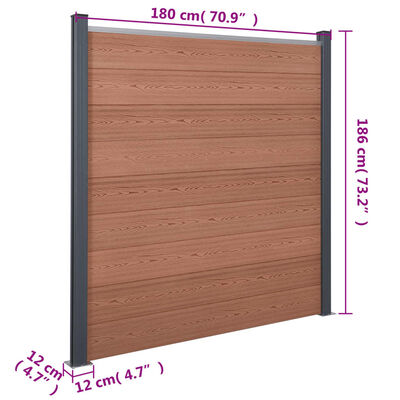 vidaXL Fence Panel Set Brown 526x186 cm WPC