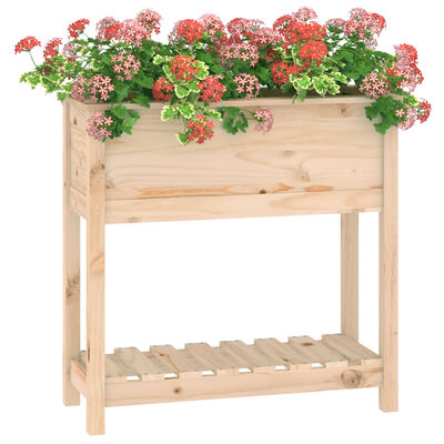 vidaXL Planter with Shelf 82.5x34.5x81 cm Solid Wood Pine