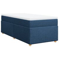 vidaXL Box Spring Bed with Mattress Blue 90x200 cm Fabric