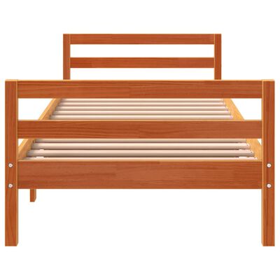 vidaXL Bed Frame without Mattress Wax Brown 80x200 cm Solid Wood Pine