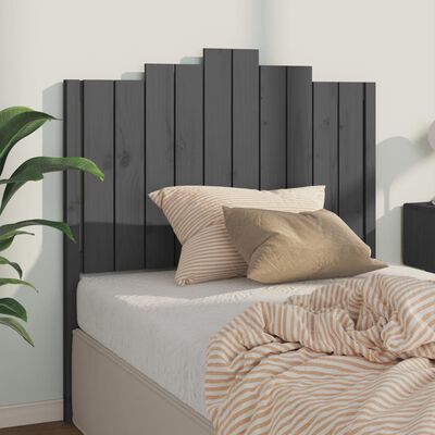 vidaXL Bed Headboard Grey 106x4x110 cm Solid Wood Pine