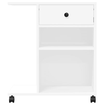 vidaXL Printer Stand with Wheels White 60x40x68.5 cm