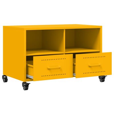 vidaXL TV Cabinet Mustard Yellow 68x39x43.5 cm Steel