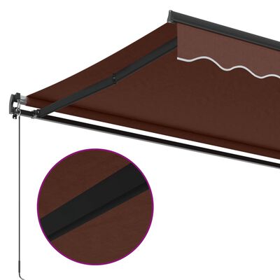 vidaXL Manual Retractable Awning Brown 500x350 cm