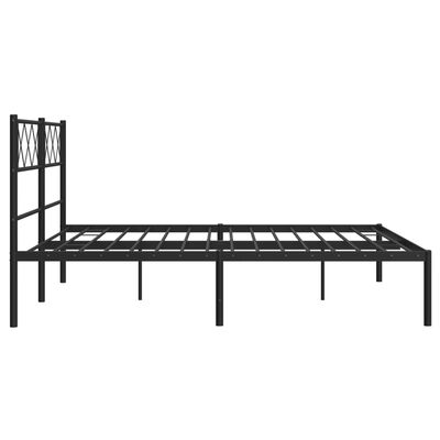 vidaXL Metal Bed Frame without Mattress with Headboard Black 120x200 cm