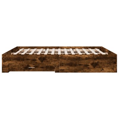 vidaXL Bed Frame with Drawers without Mattress Smoked Oak 180x200 cm Super King