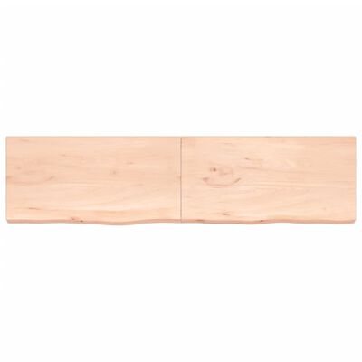 vidaXL Wall Shelf 200x50x(2-6) cm Untreated Solid Wood Oak