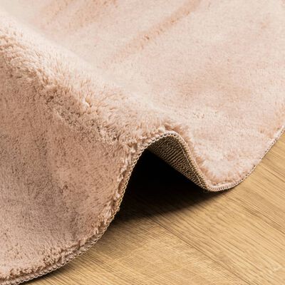 vidaXL Rug HUARTE Short Pile Soft and Washable Blush Ø 80 cm