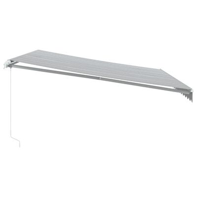 vidaXL Manual Retractable Awning with LED Anthracite&White 450x300 cm