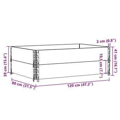 vidaXL Garden Planter Black 120x80 cm Solid Wood Pine