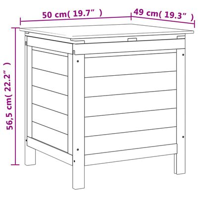 vidaXL Garden Storage Box Brown 50x49x56.5 cm Solid Wood Fir