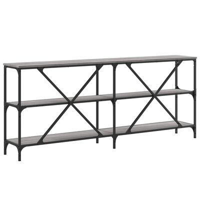 vidaXL Console Table Grey Sonoma 180x30x75 cm Engineered Wood and Iron