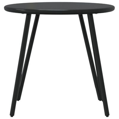 vidaXL Garden Coffee Tables 2 pcs Round Black Powder-coated Steel