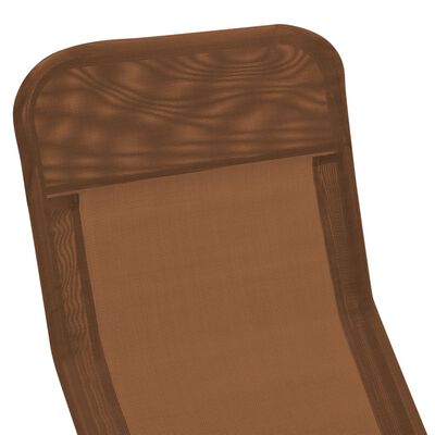 vidaXL Folding Sun Loungers 2 pcs Textilene Taupe