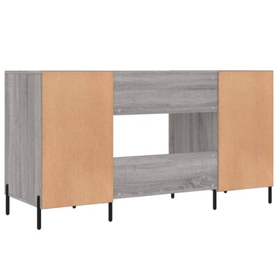 vidaXL Desk Grey Sonoma 140x50x75 cm Engineered Wood